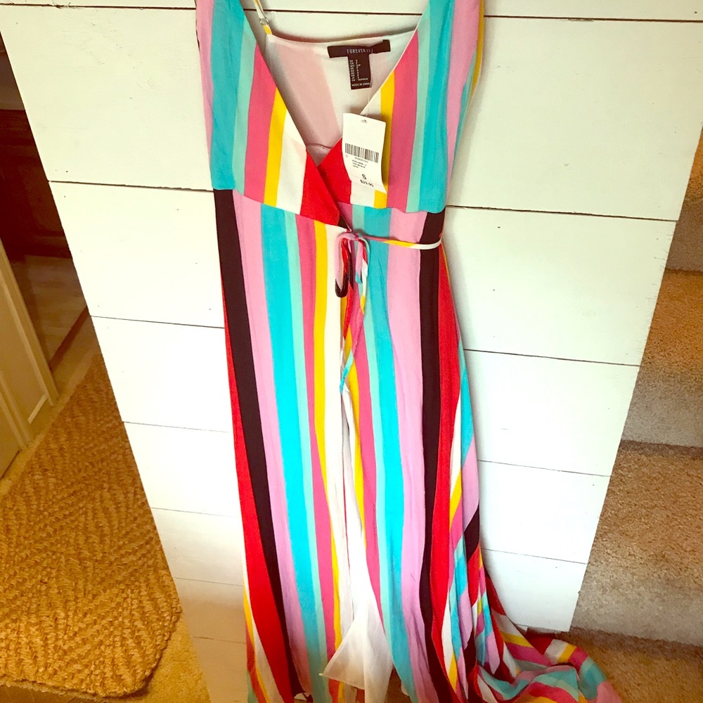 Striped maxi wrap dress Forever 21